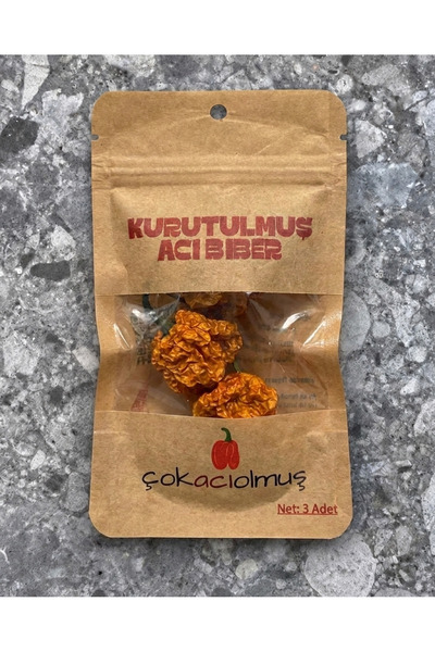 Kurutulmuş Acı Biber - Trinidad Scorpion Moruga Orange - Dünyanın En Acı Biberlerlerinden