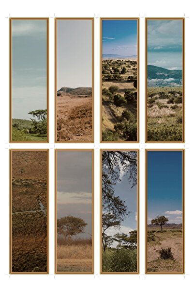 OEM Set of 8 savannah landscape bookmarks, safari design, durable laminated c...