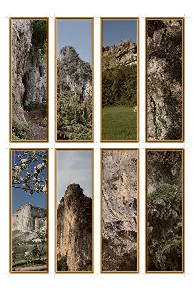 OEM Set 8 Semne de Carte peisaj din calcar, Tematica Natura, Carton Premium
