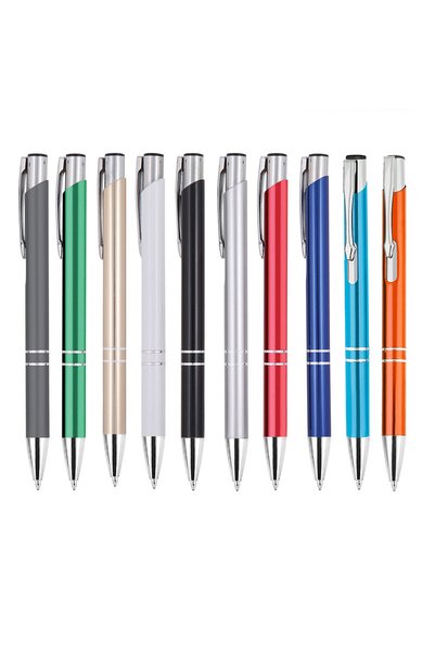 Siyah Lale Metal Ballpoint Pen 100 Pieces Without Printing -