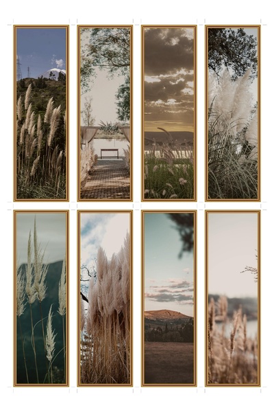 OEM Set 8 semne de carte cu tema peisaje pampas, design elegant, carton premium