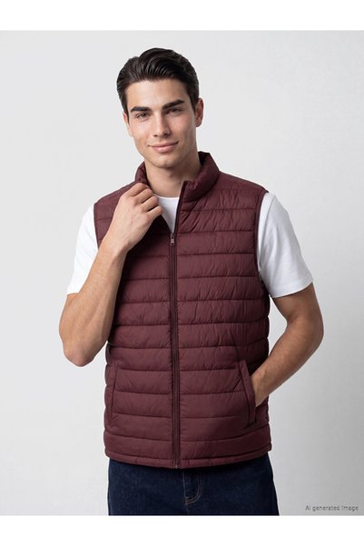 LC Waikiki Vestă matlasată pentru bărbați Regular Fit cu guler mock