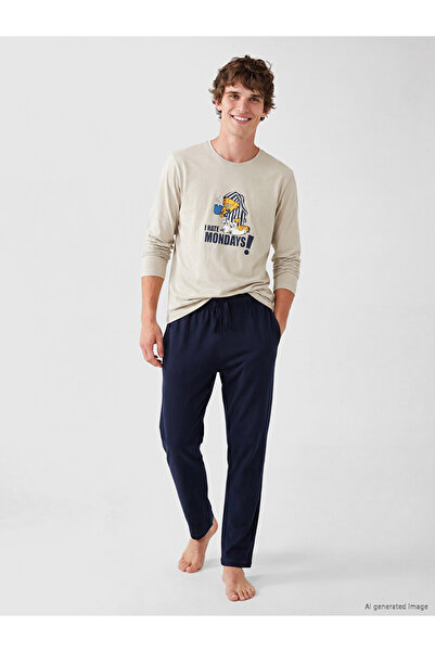 LC Waikiki Set de pijama imprimat Garfield Standard Fit pentru bărbați
