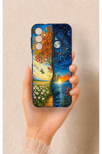 Vip Case Samsung A14 Compatible Sky and Earth Pattern Silicone Case
