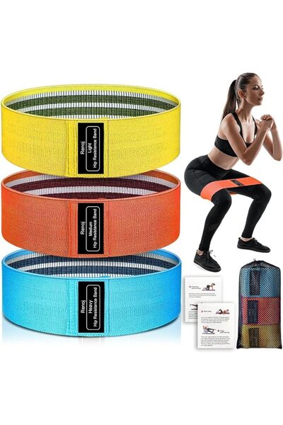 RenoJ Resistance Bands, Exercise Workout Bands for Women and Men, 5 Set of St...