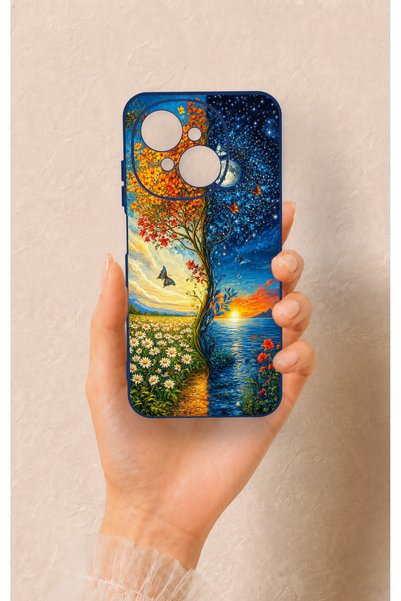 Vip Case Tecno Spark Go1 Compatible Silicone Case with Sky and Earth Pattern