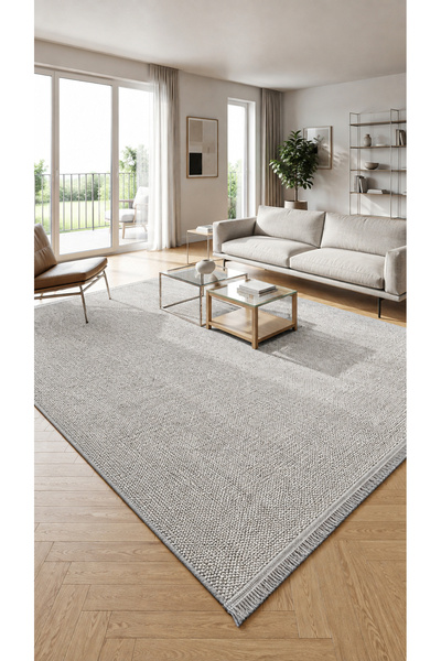 WOOF HOME Rima Mutfak Koridor Çocuk Odası Oturma Modern Yüksek Kalite Ultra Yumuşak Bukle Loop Gri