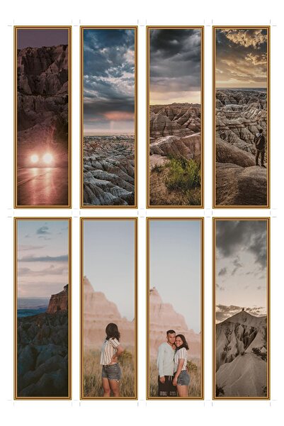 OEM Set 8 semne de carte cu tema apusuri in badlands, design artistic, carton...