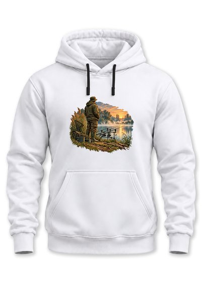 WİDİ Hanorac cu glugă cu imprimeu Carp Fishing, unisex, pentru pescuit în aer liber