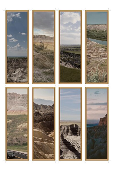 OEM Set 8 semne de carte Panorame din Badlands, Design peisaj , Carton premium