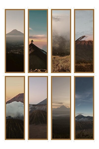 OEM Set 8 Semne de Carte cu Tematica Rasarit Volcanic, Design Unic, Carton Pr...