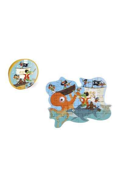 Scratch Contour Puzzle Pirates, 29-Piece Shaped Jigsaw Puzzle for Kids