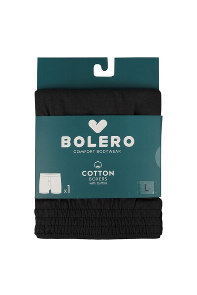 Bolero Men's Navy Blue 100% Cotton Buttoned Towel Waist Boxer