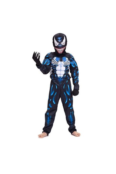 OEM Costum Venom cu mușchi pentru copii, Set cu mască, Anti-erou, Lycra, 120,...