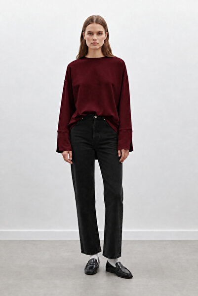 Loreen Knitted Tunic with Low Shoulder Sleeve Detail Bordotnk 20735