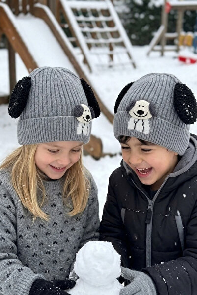 LAGRANZE Soft Textured Girls'/Boys' Beanie with Ear Detail