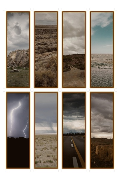 OEM Set 8 semne de carte cu tema furtuni in stepa, design peisaj dramatic, ca...