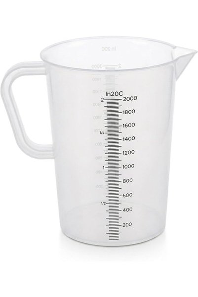 Cuisine Art 2000ml PP Plastic Measuring Jug – BPA-Free White Graduated Beaker...