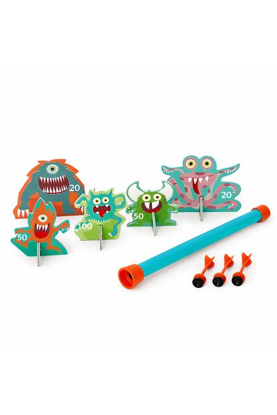 Scratch Blowdart Space, Blow Pipe Target Game with 5 Robots and 3 Suction Darts