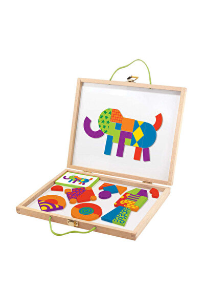 Mindware Imagination Patterns, Wooden Magnetic Pattern Puzzle Set with 42 Blo...