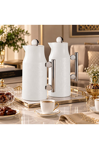 Dania ☕ 🌟   Luxury Tea and Coffee Set - White Color with Silver Handles |   ...
