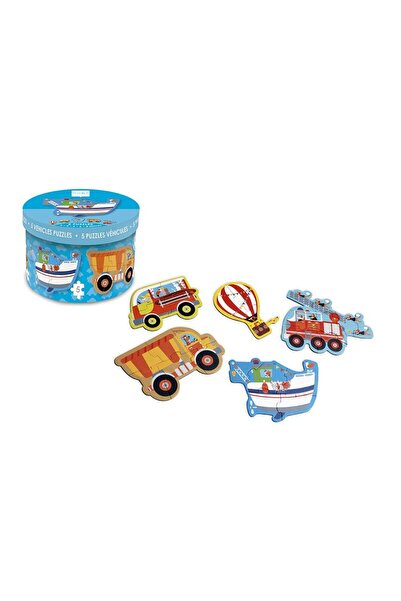 Scratch Starter Puzzle Vehicles, 5 Beginner Jigsaws of 3, 4, 5, 6 and 8 Piece...