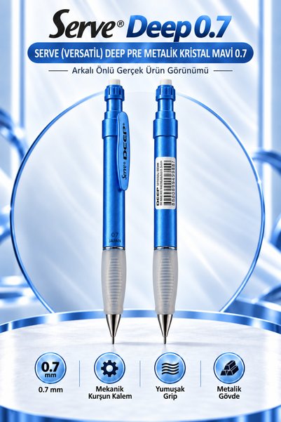 Serve Deep Pre Metalik 0.7 mm Versatil Kalem – Mekanik Kurşun Kalem, Metalik ...