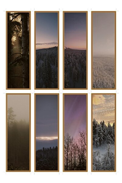 OEM Set 8 semne de carte Zori Boreale, Design Artistic Inspirat din Natura, C...