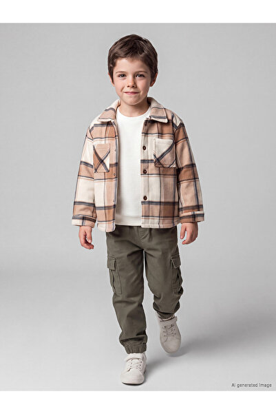 LC Waikiki Boys' Diagonal Check Shirt Jacket