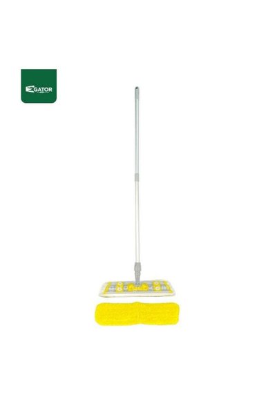 GATOR Microfiber Wet & Dry Flat Mop with Aluminum Handle | 40 cm | Yellow