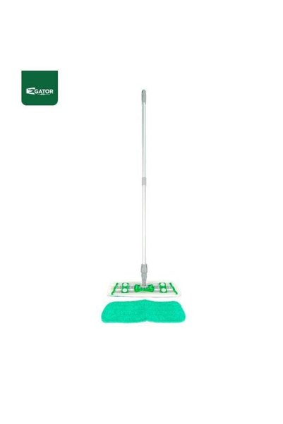GATOR Microfiber Wet & Dry Flat Mop with Aluminum Handle | 40 cm | Green