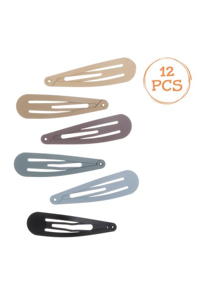 DD SHOP Set Clame Metalice Par Negre Maro Mat pentru Femei 6cm - 12buc