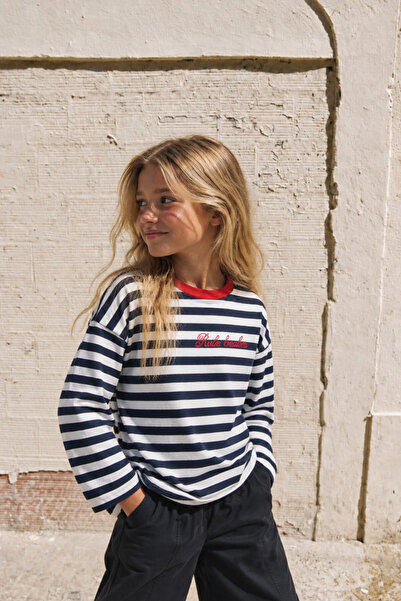 Machetta Children's Rule Breaker Printed Long Striped T-Shirt