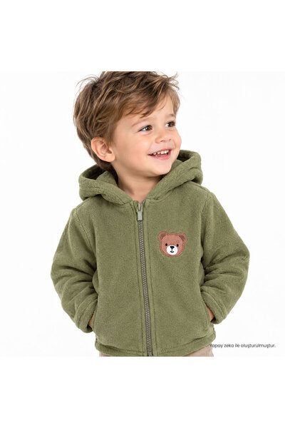 ebebek Hello Baby HelloBaby Erkek Bebek Polar Hırka Fermuarlı Dik Yaka Long S...