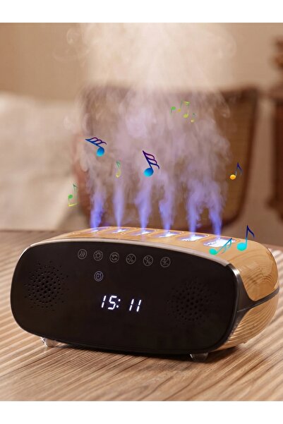 Bluetooth Hoparlörlü Aromaterapi Hava Nemlendirici Işıklı, Çoklu Sis Çıkışlı, Kumandalı 500 ml