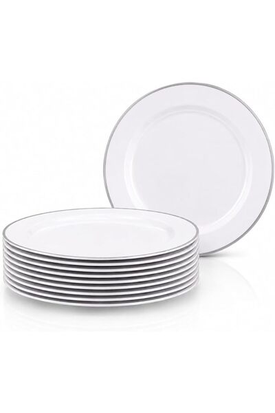 mastergold Premium White Disposable Plastic Serving Plates | Elegant Plastic ...