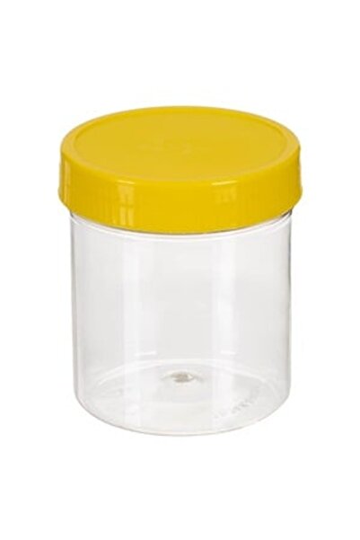 DD SHOP Recipient din Plastic Transparent cu Capac Galben pentru Muraturi 0,4L