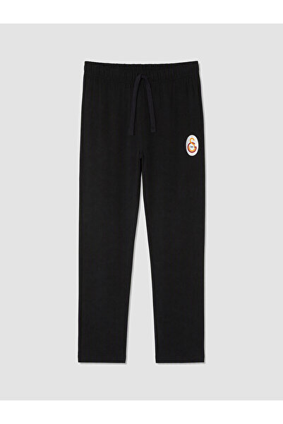 LC Waikiki Nevavm Black Combed Cotton Printed Men's Pajama Bottoms