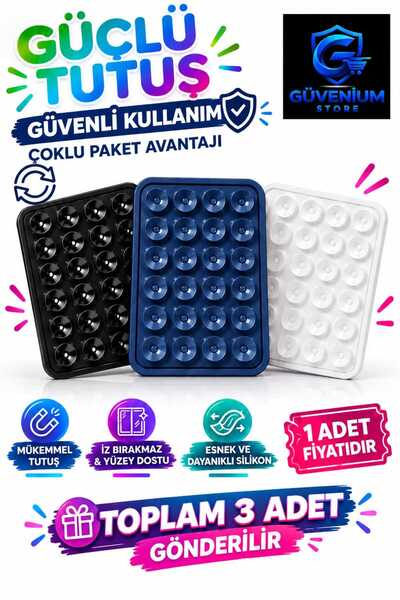 güvenium store Silikon Vakumlu Yapışkanlı Kaymaz Telefon Tutucu Vantuz