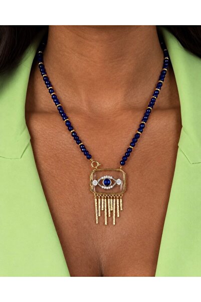 neslyaccessories Blue Bead Eye Necklace