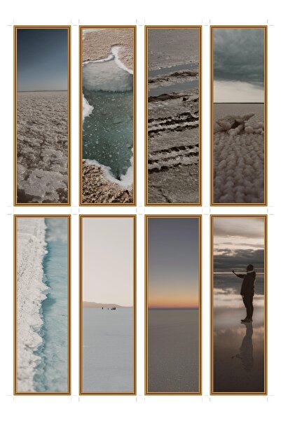 OEM Set of 8 bookmarks with salt glacier theme, landscape design, fine paper,...