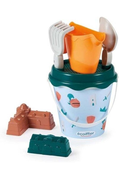 Generic Ecoiffier Garnished Knights Bucket 17 cm with 2 Molds, 7-Piece Beach ...