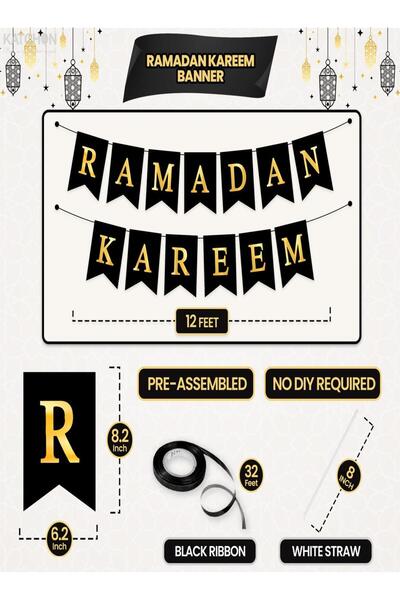 Generic Banner Black & Gold PACK OF 1