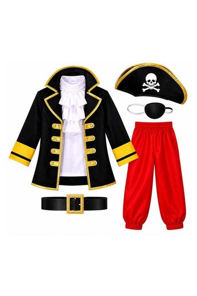 Generic Kids Pirate Captain Costume Set – Pirate Fancy Dress Outfit with Hat,...