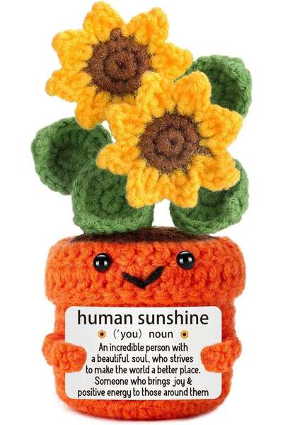 Generic Happy Threads Teacher Sunflower Pot with Inspirational Message Card, ...