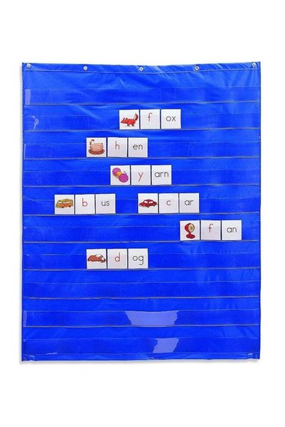 Generic Standard Classroom Pocket Chart (10-Pocket, 86Cm X 112Cm, Blue Nylon)