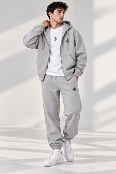 Rubonia Men's 3-Piece Tracksuit Set Zippered Hooded Sweatshirt T-Shirt Jogger...