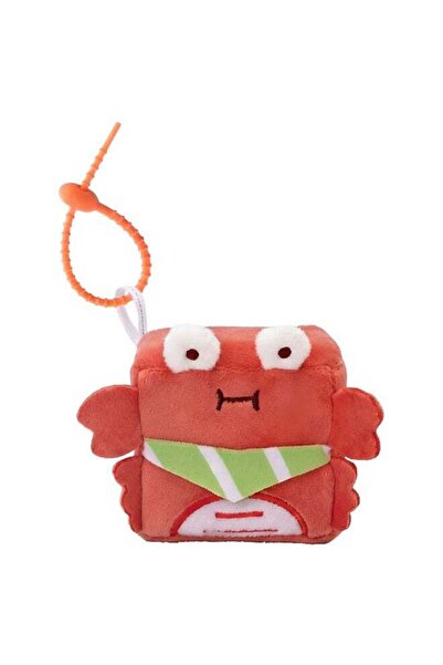 Generic Square Pals Crab Clip-On Plush Toy (7 cm, Orange/Green)