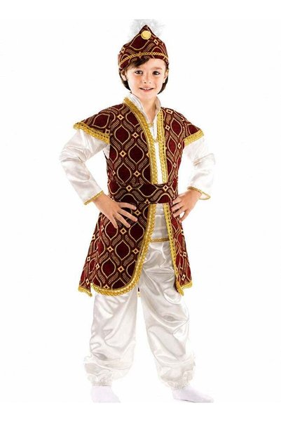 Generic Kids Sultan Costume for boys age 8 to 9 years – Traditional Arabian F...