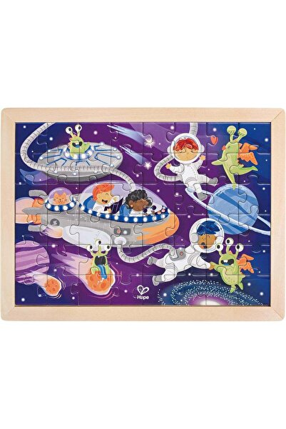 Generic Hape Space Friends 48-Piece Double-Sided Jigsaw Puzzle & Colouring Ac...